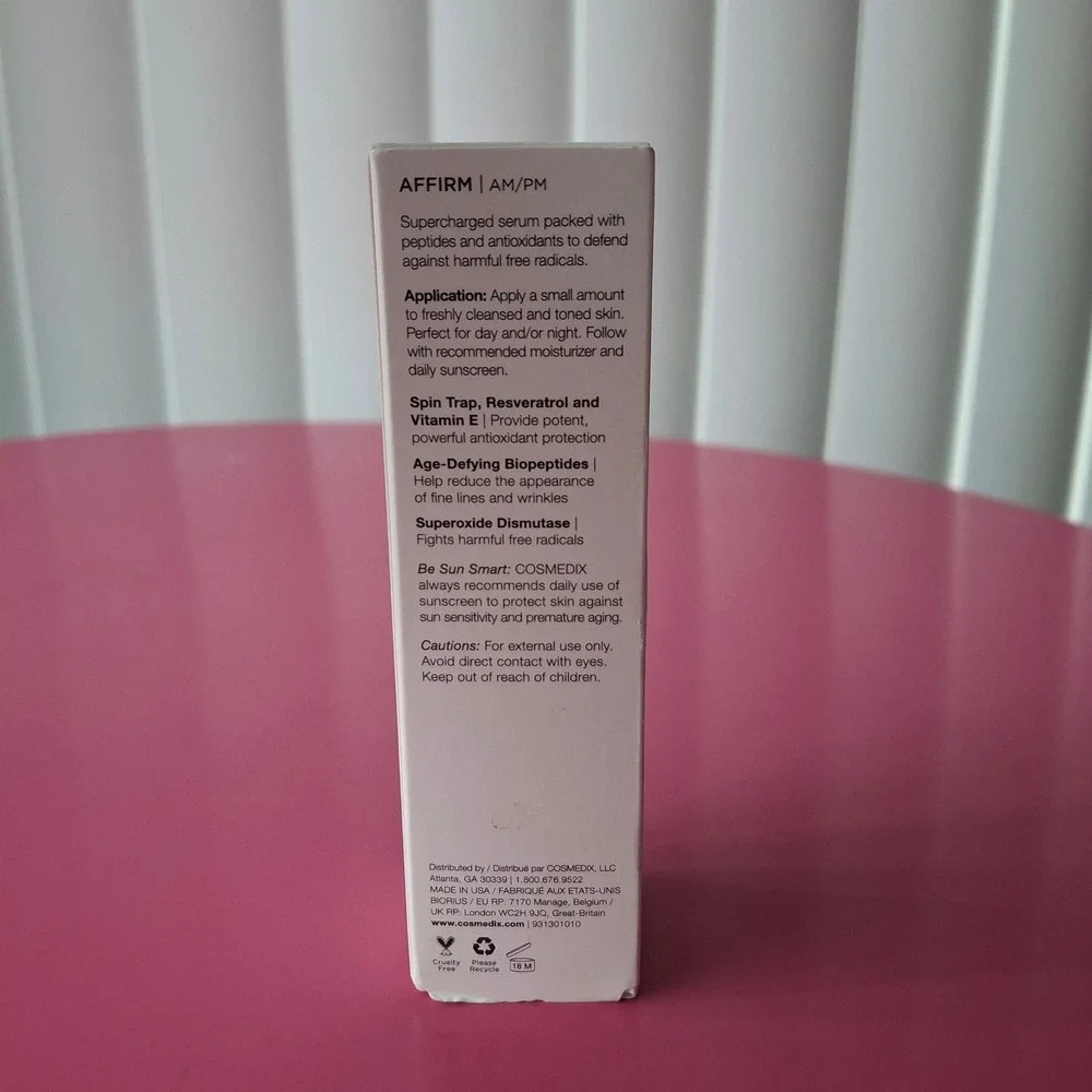 Cosmedix Affirm Antioxidant Firming‎ Serum 1oz 30ml Age Defying Serum